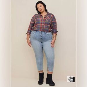 Torrid Multi Color Plaid Lizzie Twill Button Up, Size 3 (3X 22-24), Gently Used